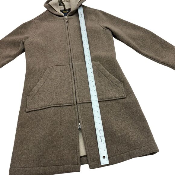 Woolrich Vintage Women’s Tan Wool Blend Zip Up Hooded Car Coat Sz S/M - Picture 4 of 14